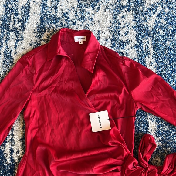 superdown Sophie Draped Mini Dress in Red Medium - Picture 5 of 8